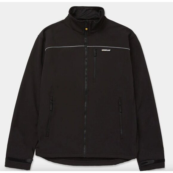 CAT Caterpillar Men's Softshell Jacket Full Zip Workwear Size Large - Picture 1 of 6